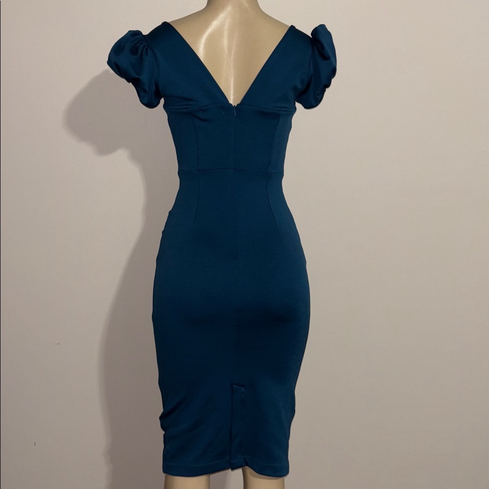 Elegant Teal Dress size XS - Picture 4 of 7